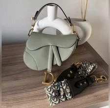 Dior Mini Saddle in With Embellished Strap - Ethereal 3