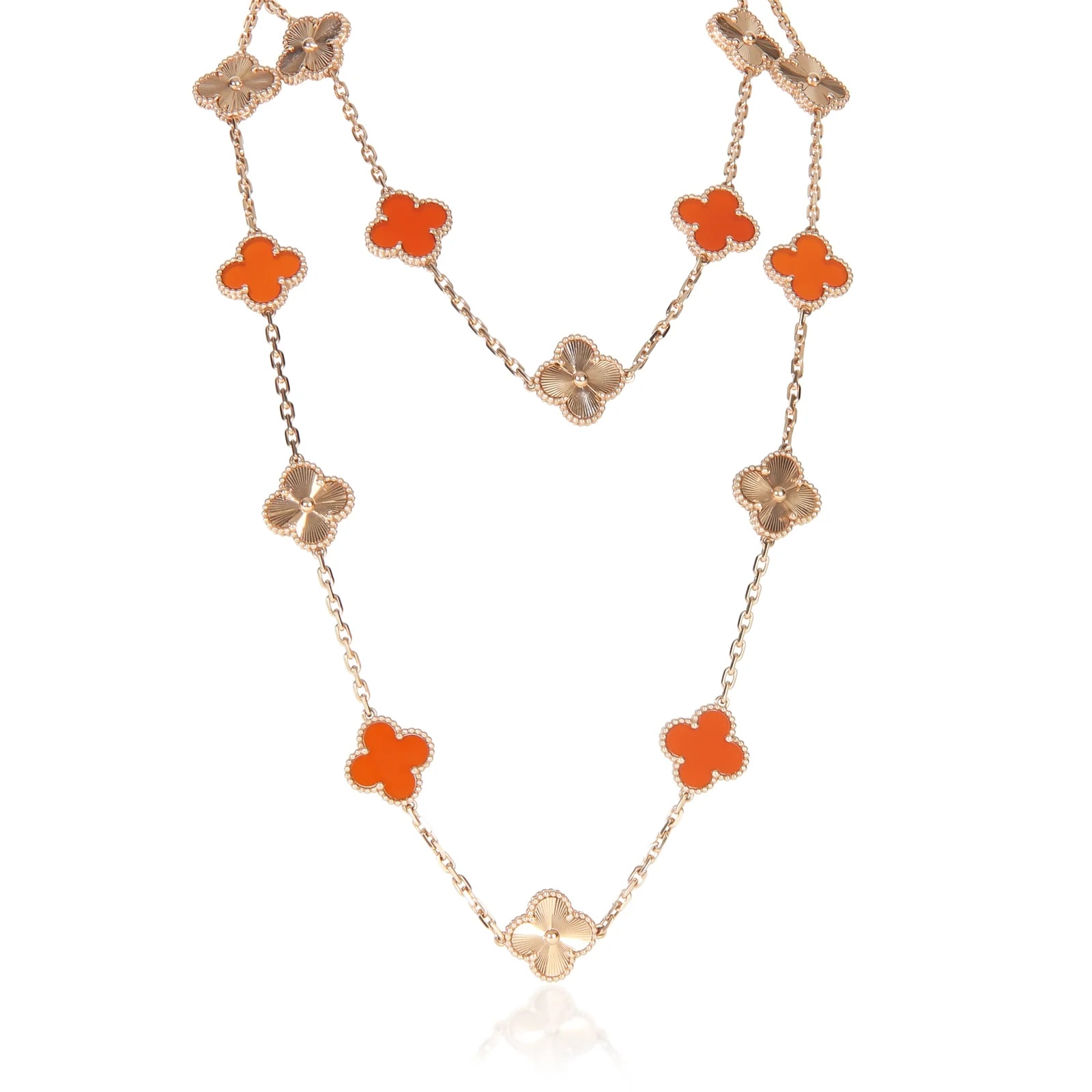 Van Cleef & Arpels — Van Cleef & Arpels Rose Gold Carnelian Alhambra 18k — Jewelry — resale