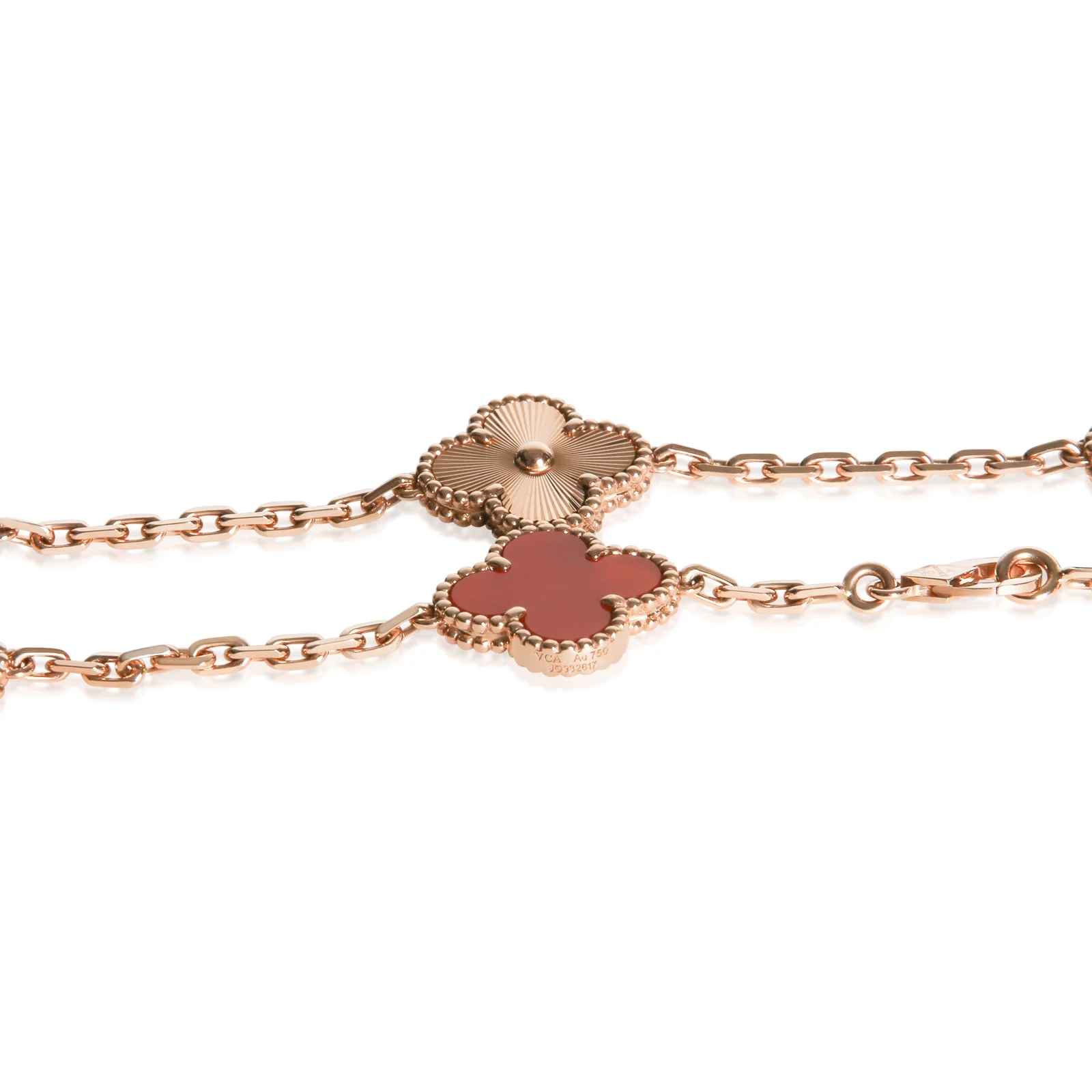 Van Cleef & Arpels Rose Gold Carnelian Alhambra 18k 3