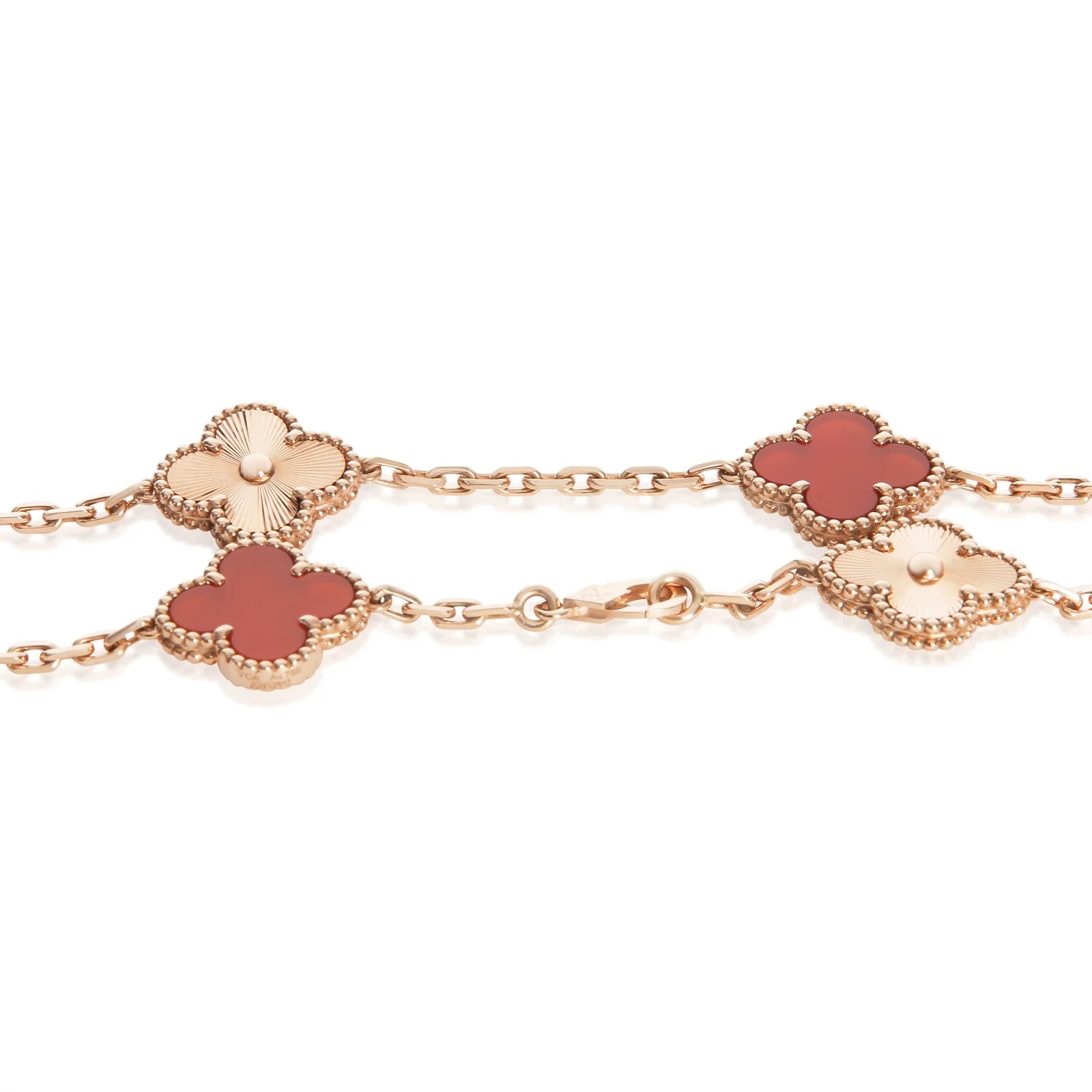 Van Cleef & Arpels Rose Gold Carnelian Alhambra 18k 4