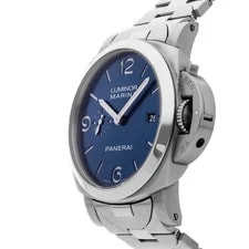 Panerai Luminor Marina Steel Auto 44mm Light Blue Dial Bracelet PAM 3323 2
