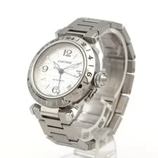 Authentic Cartier Pasha C GMT W31078M7 Stainless Steel Mechanical Automatic ... 2