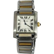 Cartier — Cartier Stainless Steel & 18k Gold Tank Françoise Small Model Quartz 2384 — Watch — resale