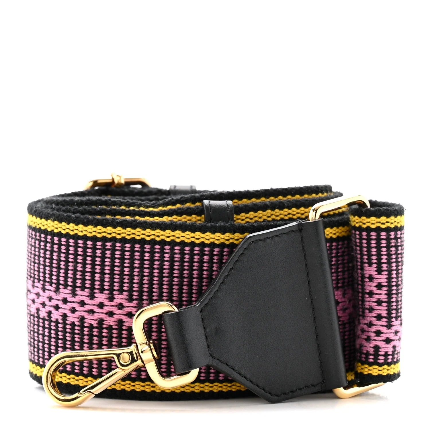 Fendi — Cannete Ribbon Poly Vitello Century Logo Adjustable Strap You Lollipop Limon — Accessory — resale