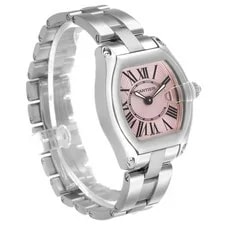 Cartier Roadster Small Pink Roman Dial Steel W62017V3 Papers 3