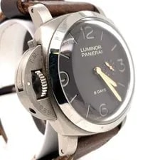 Panerai Officine Luminor 1950 8 Days Titanium Brown Leather Strap PAM00368 3