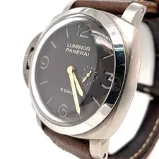 Panerai Officine Luminor 1950 8 Days Titanium Brown Leather Strap PAM00368 4
