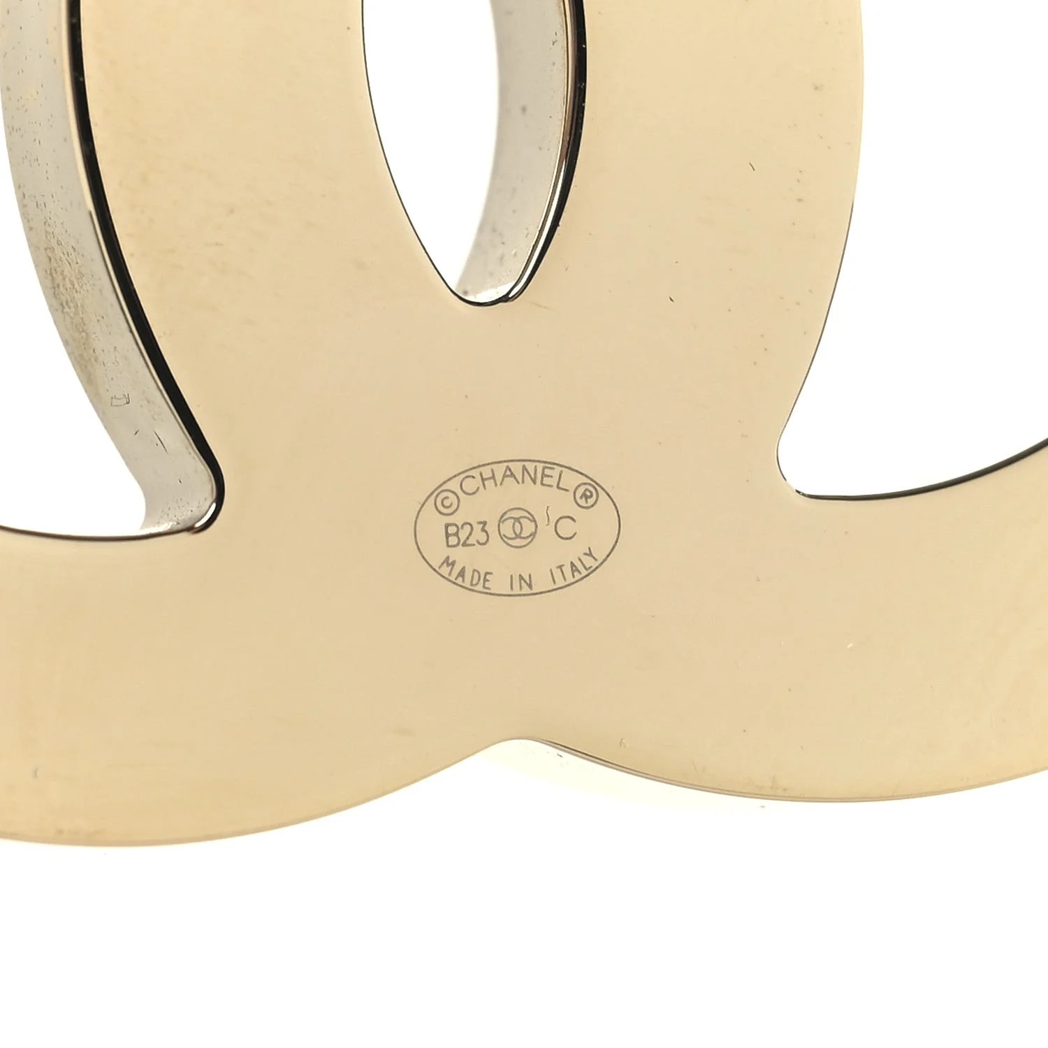 Enamel CC Brooch White Gold 3