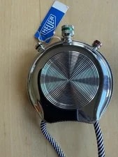 NOS SIlver Colour Heuer Trackmaster Pocketwatch 1960s Tags and Lanyard 2