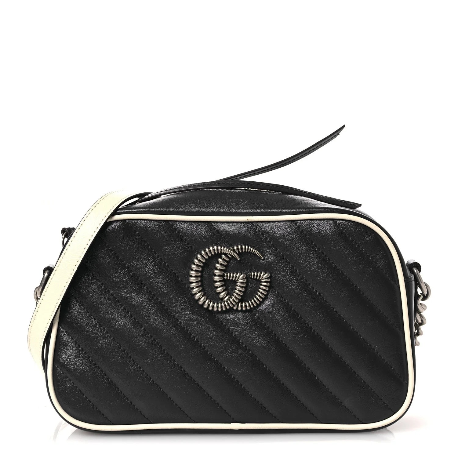 Gucci — Effect Matelasse Diagonal Small Torchon GG Marmont Chain Agata Mystic — Handbag — resale