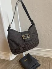 Fendi — Auth Fendi Mamma Dark Baguette W — Handbag — resale