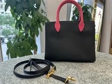 Auth Prada Embossed Top Handle Logo 4