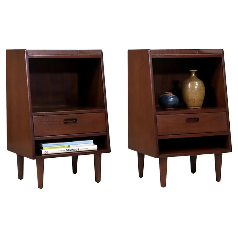 Dunbar — Edward J. Wormley Night Stands With Bookshelves for Dunbar — Furniture — resale
