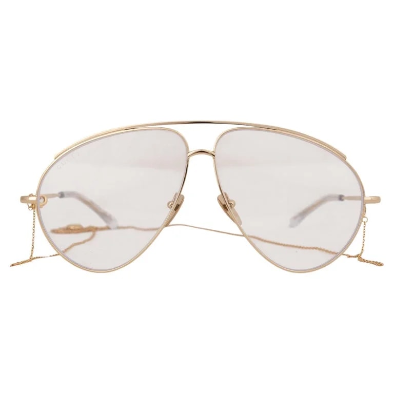 Gucci — Gucci Metal Aviator Sunglasses W Chain GG1654S — Accessory — resale