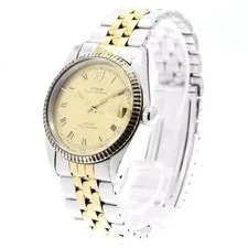 Tudor Prince Oysterdate 74033 34mm Ss/yg Automatic Gold Dial Date #C486 2