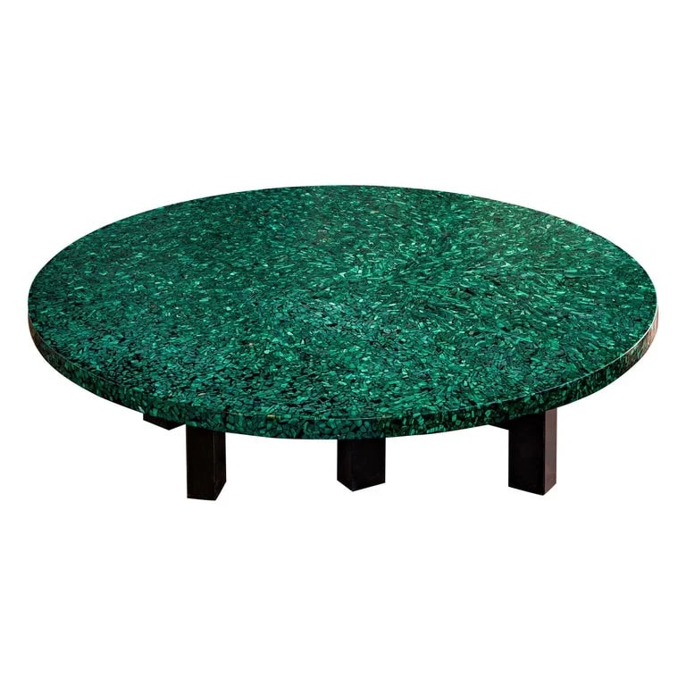 Ado Chale — Ado Chale Round Coffee With Mosaic Top in Malachite — Furniture — resale