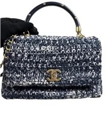 Chanel — Chanel Coco Top Handle Flap White Gold Crossbody Strap ￼ — Handbag — resale
