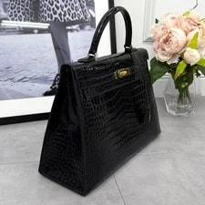 Hermes Kelly 35 Porosus External Stitching Hardware 697525 2