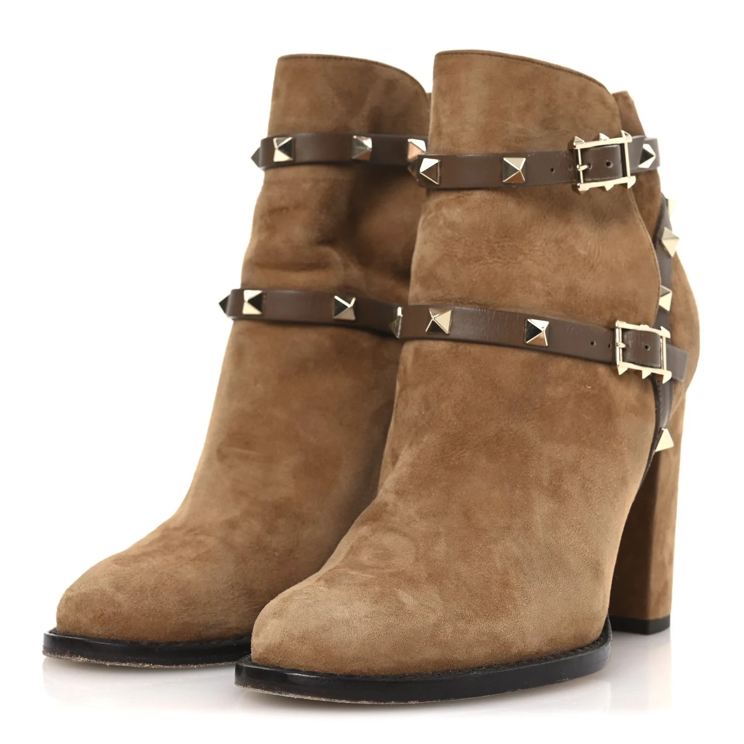 Rockstud Double Buckle 100mm Block Ankle 36.5 Nocciola 4