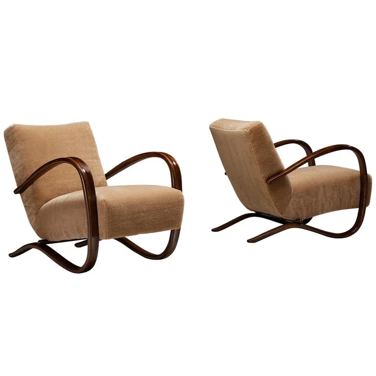 Jindřich Halabala — Jindrich Halabala Lounge Upholstered in Pierre Frey — Furniture — resale