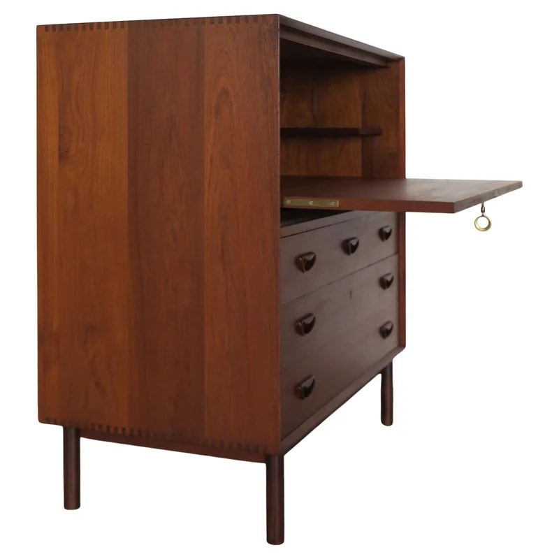 Scandinavian Teak Peter Hvidt Orla Molgaard Nielsen Cabinet Desk, 1960s — Furniture — resale