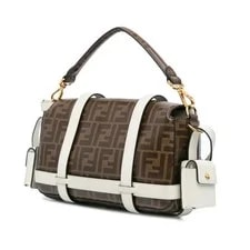 Fendi Glazed Fabric Cage Baguette Satchel 2
