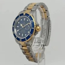Rolex Submariner Blue Dial 18k Yellow Gold 40mm Automatic 16618 2