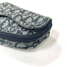 Christian Dior Trotter Saddle Pouch Zip Cosmetic Bag Charm Auth 4