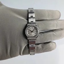 Rolex Oyster Perpetual 25mm Silver Dial Dimaond Bezel 76080 3