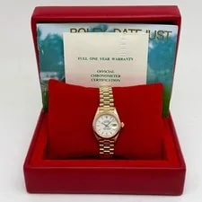 Rolex — Rolex Lady-Datejust President 26mm 69178 18K Yellow Gold White Dial — Watch — resale
