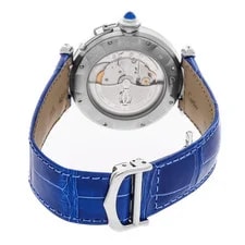 Cartier Pasha Steel Auto 38mm Silver Dial Blue Strap W31031H3 4