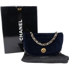 Chanel Chevron Half Moon Single Flap Crossbody Coco CC 2
