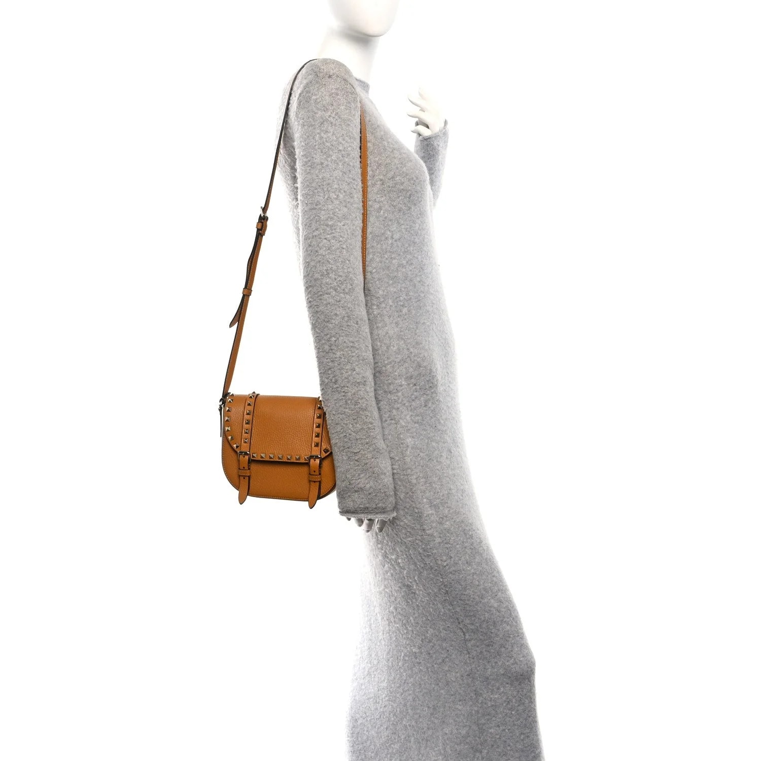 Vitello Small Rockstud Satchel Crossbody Light 2