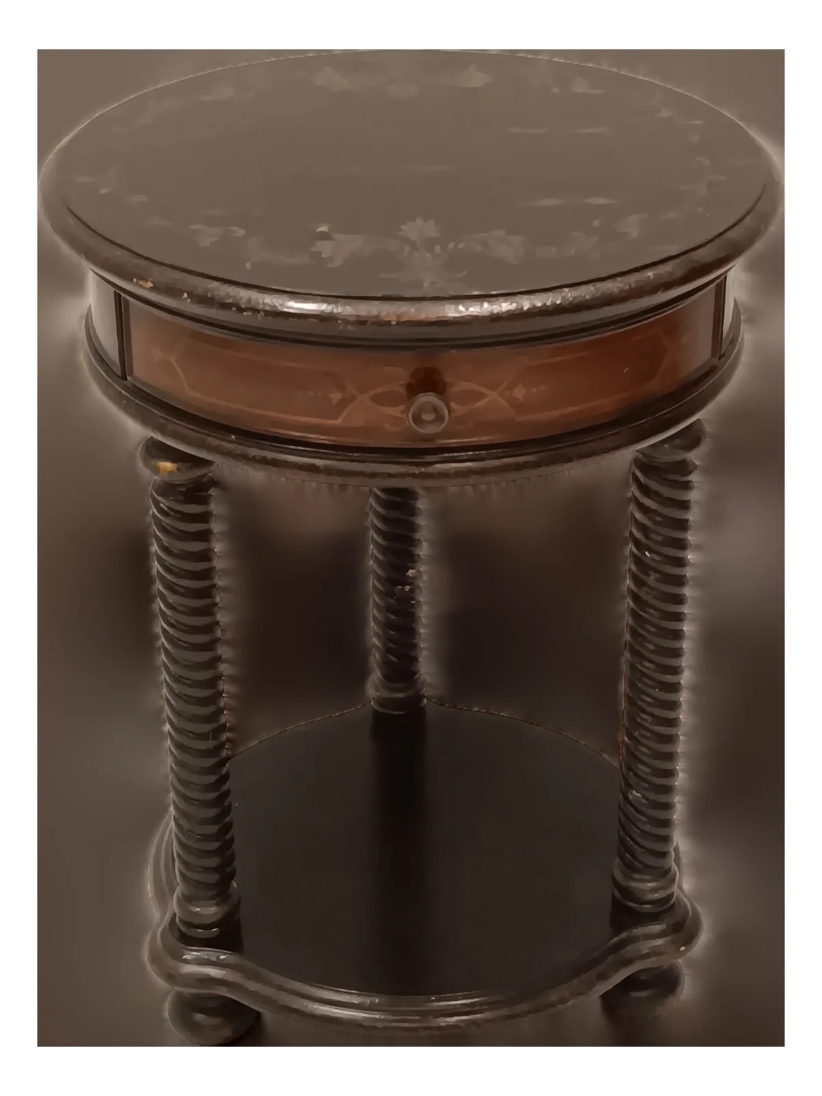 Hooker — Hitchcock Ebonized Round Hooker Side/End — Furniture — resale