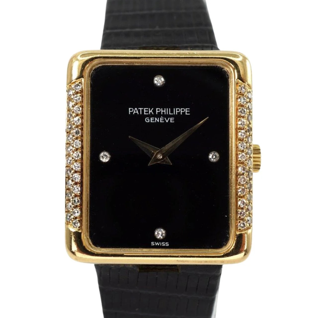 Worldofluxuryus — Patek Philippe Haute Joaillerie Diamond-Set 18K Yellow Gold Onyx Dial Lady's — Watch — resale