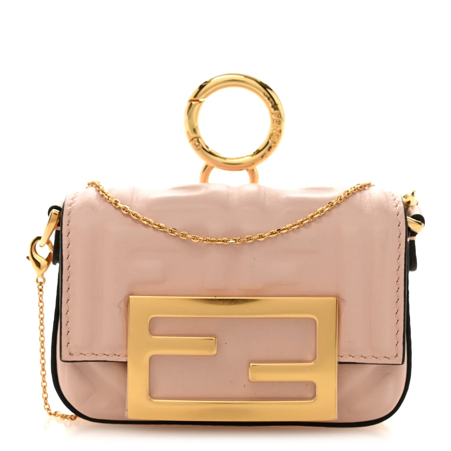 Fendi — Matisse Embossed Nano Baguette Charm Rosa Quarzo — Handbag — resale