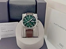 IWC — IWC Pilot Chronograph 41 IW388103 41mm Green Dial Stainless Steel Box Paper — Watch — resale