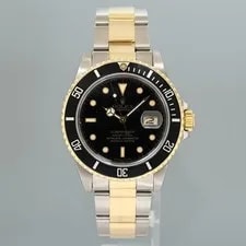 Rolex Submariner Date 16803 Two-Tone Yellow Gold Steel Black 40mm Box 2