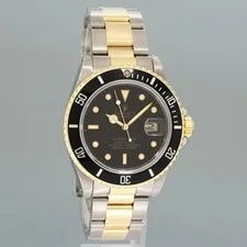 Rolex Submariner Date 16803 Two-Tone Yellow Gold Steel Black 40mm Box 3