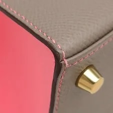 Hermes 2WAY Kelly 25 Outer Stitch Etoupe X Azalea Met 4