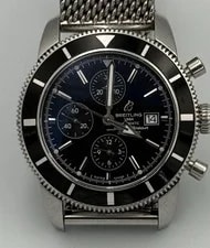 Breitling — Breitling Superocean Automatic Chronograph 46 Black Dial Date Steel Bracelet — Watch — resale