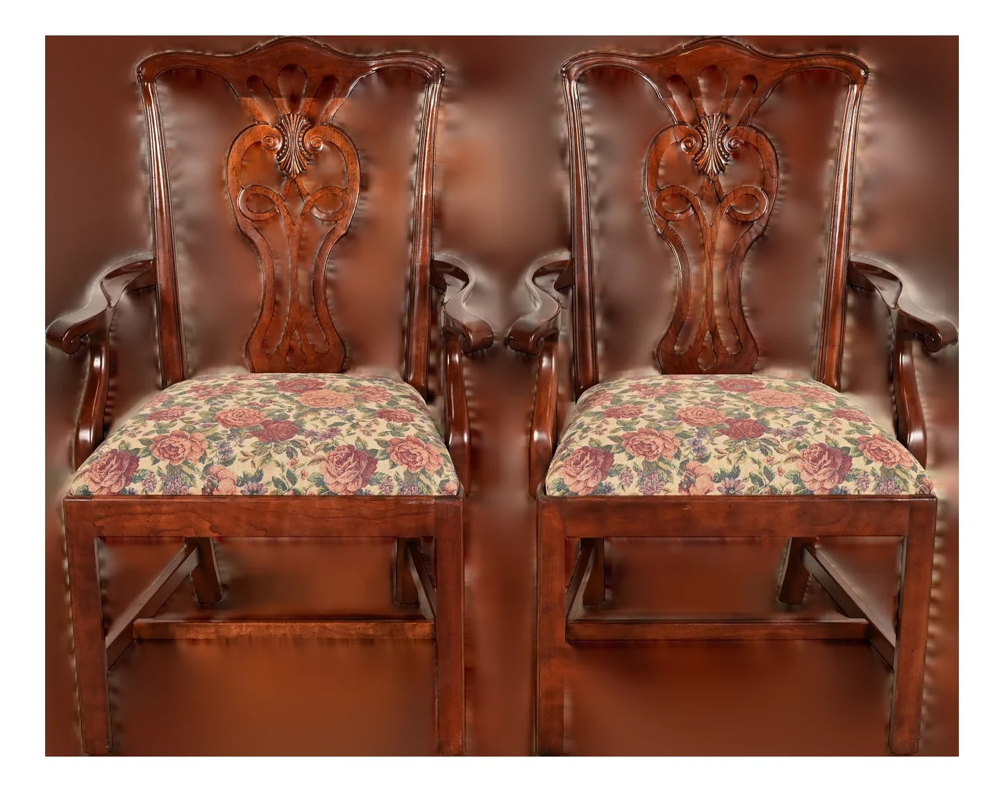 Henredon — Henredon Georgian Carved Armchairs, Pair — Furniture — resale