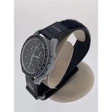 Omega Mission To the Moon Quartz Analog Leather BLK 2