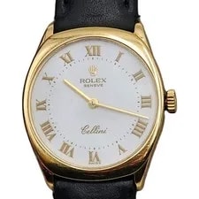 Rolex Cellini 18k Solid Gold 4129 Manual Wind White Roman Dial 25mm 3