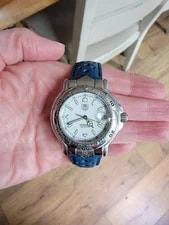 Tag Heuer — TAG Heuer WH1111 6000 Series Professional White Blue Leather Strap — Watch — resale