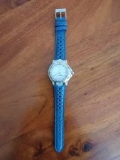 TAG Heuer WH1111 6000 Series Professional White Blue Leather Strap 2