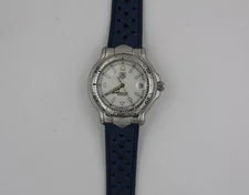 TAG Heuer WH1111 6000 Series Professional White Blue Leather Strap 3