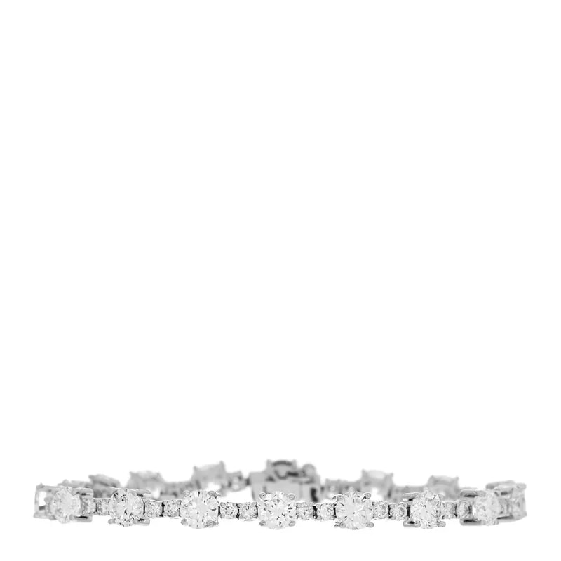 18K White Gold Diamond 11.36ctw Tennis Bracelet M — Jewelry — resale