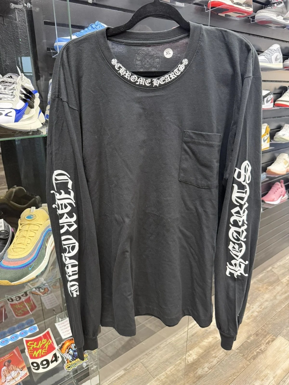 Chrome Hearts — Hearts Neck Logo Longsleeve XL - New — streetwear — resale