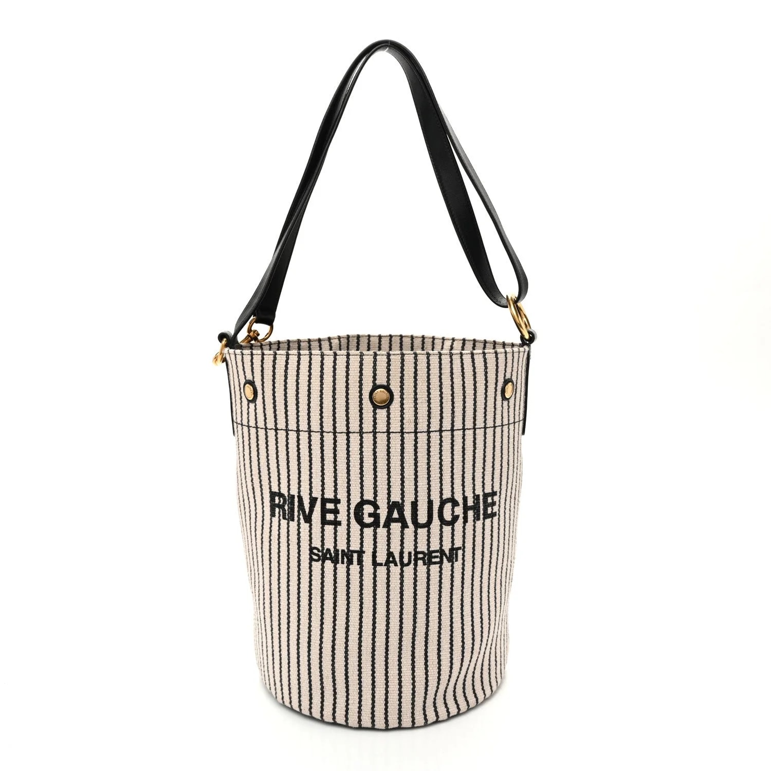 Saint Laurent — Striped Rive Gauche Bucket — Handbag — resale